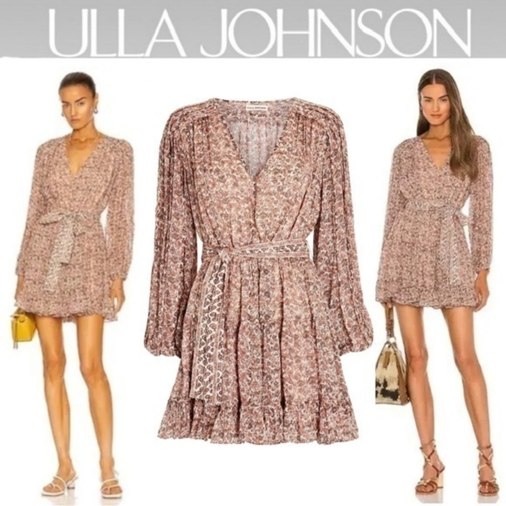 ULLA JOHNSON Eleni Floral Silk Mini Dress sz 0 NWT 625$
